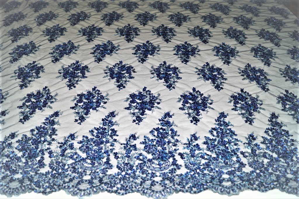 Ткань фатин (сетка) с вышивкой