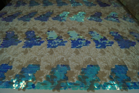 Ткань фатин (сетка) с вышивкой и пайетками
